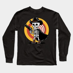 Skeleton Cowboy | T Shirt Design Long Sleeve T-Shirt